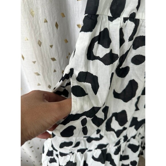 Velvet NWT Eliah Off Shoulder Tiered Tie Belt 100% Cotton Animal Print Dress M - Picture 6 of 9